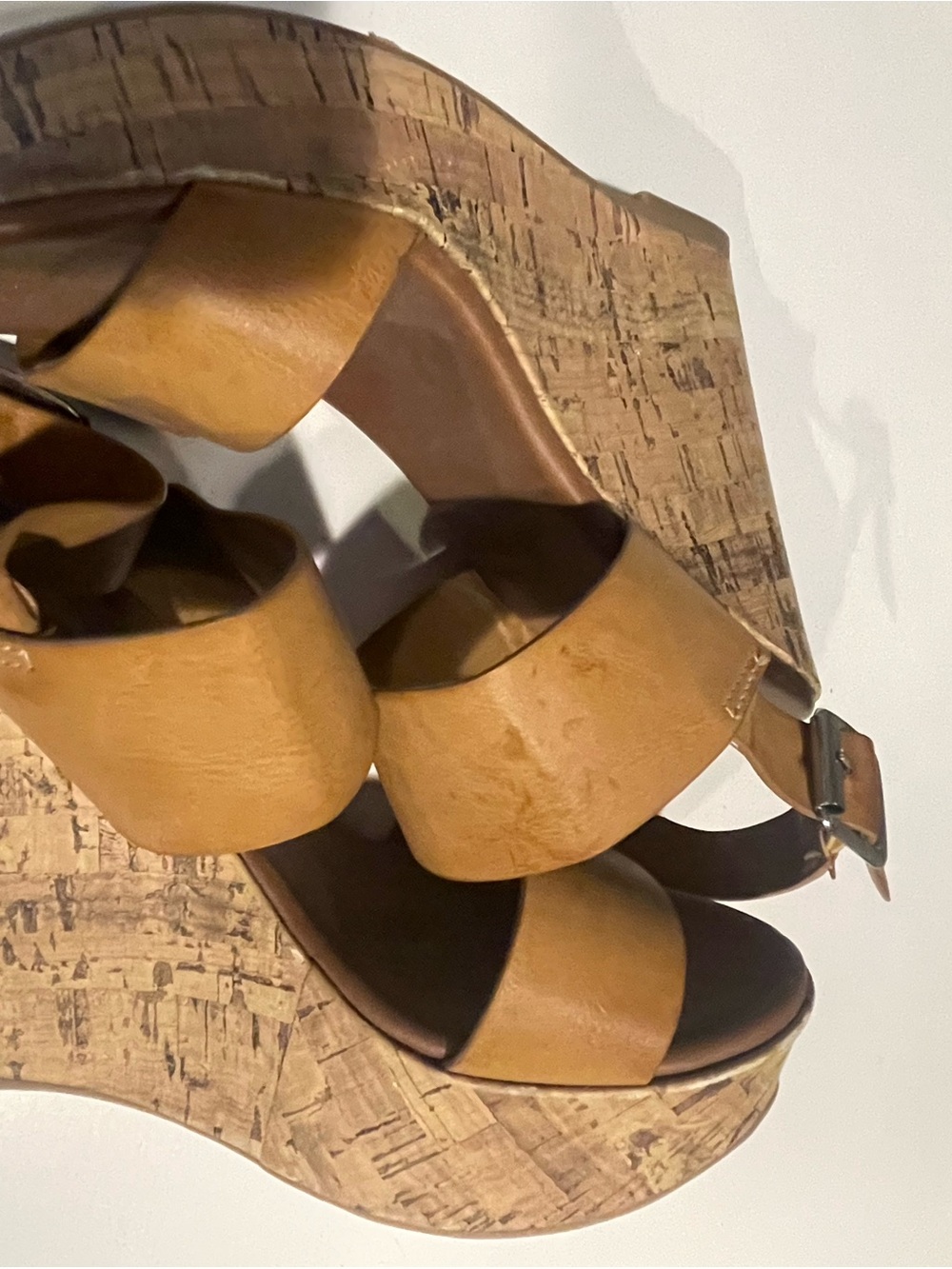 Mossimo Supply Co. Tan Wedge Sandals with Ankle Buckle - Picture 5 of 8